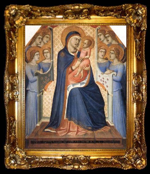 framed  Pietro Lorenzetti Madonna and Child Enthroned with Eight Angels, ta009-2